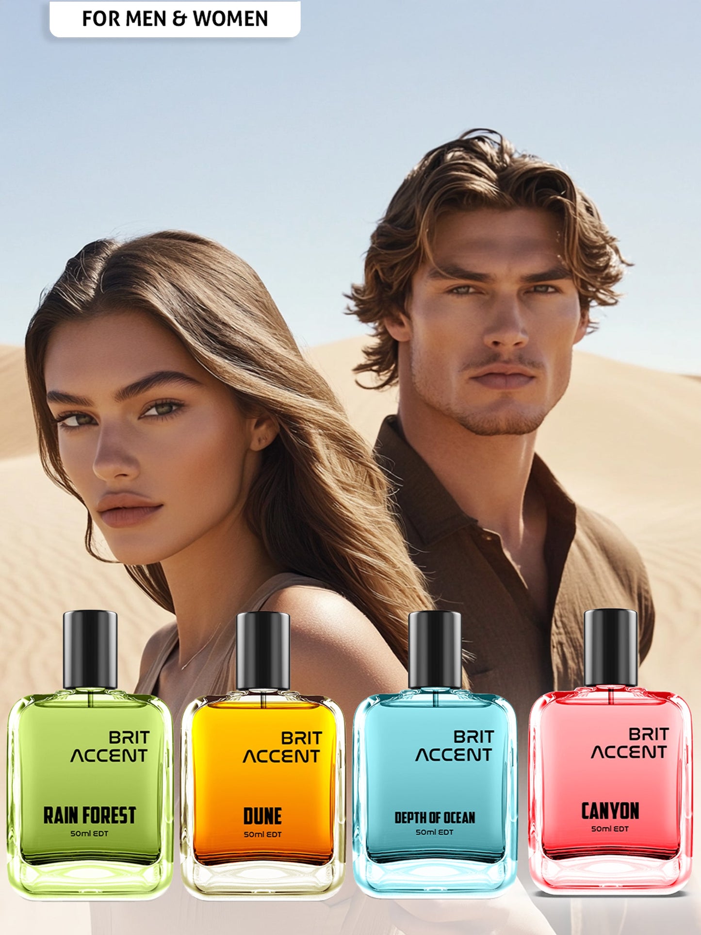 Premium Perfume Combo Pack - Depth Of Ocean + Rain Forest + Canyon + Dune